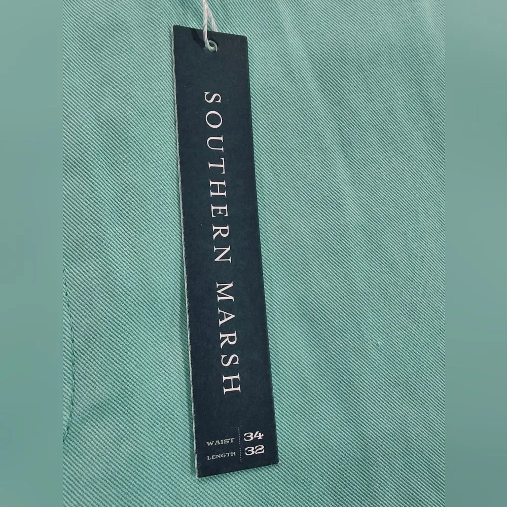 Southern Marsh Seawash Grayton Twill Chino Pant 34x32 Kelly Green NWT w/ Defect